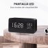 Alarm Clock Led Digital Wooden Usb aaa Powered Table Electronic Gadget Rectangular Desk Clocks With Temperature Humidity Voice Control Bamboo wood white charact