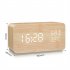 Alarm Clock Led Digital Wooden Usb aaa Powered Table Electronic Gadget Rectangular Desk Clocks With Temperature Humidity Voice Control Bamboo wood white charact