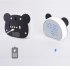 Alarm Clock Multi Function Recorded Mirror Clock with Voice Control USB Night Light Panda Alarm Clock Black white