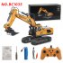 Alloy Engineering Vehicle Remote Control Excavator Bulldozer Dump Truck Electric Toys For Boys 8 channel Excavator English 