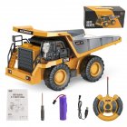 Alloy Engineering Vehicle Remote Control Excavator Bulldozer Dump Truck Electric Toys For Boys 6-channel Dump truck(Chinese)