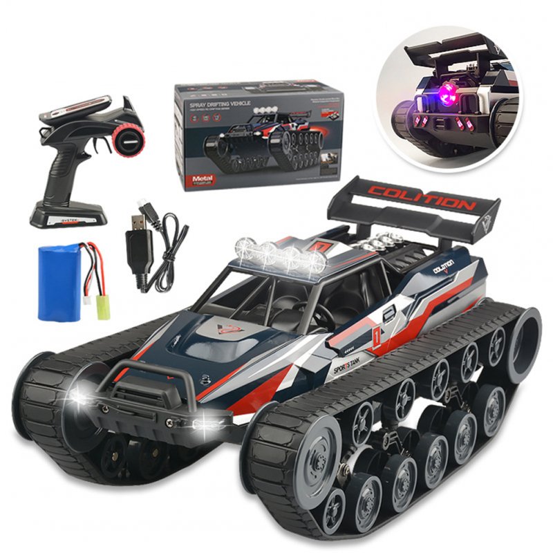 Alloy Four-wheel Drive Spray  Remote  Control  Car 1:12 High-speed Drift Off-road Stunt Track Snow Climbing Car 1200mah 7.4v Battery As shown