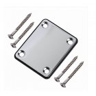 Alloy Neck Plate with 4 Screws Replacement Part for Electric Guitar Bass Silver