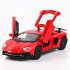 Alloy Racing Car Model with Light Sound 3 Open Doors Open Toy Gift for Kids yellow
