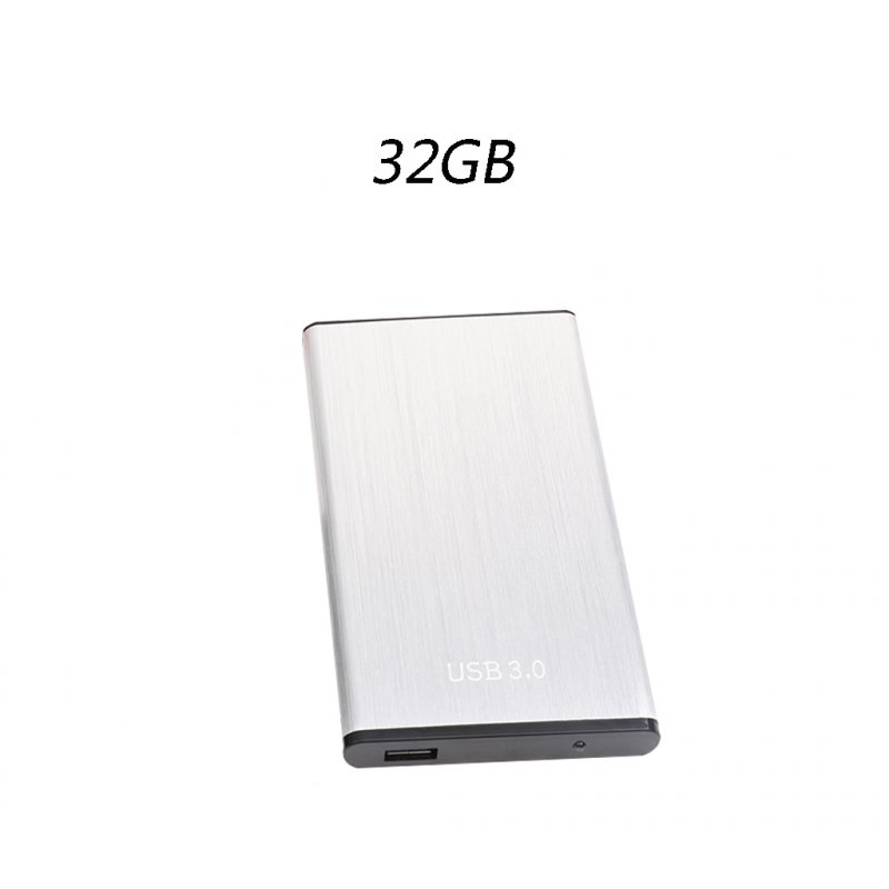 Alloy Usb3.0 High-speed Mobile Hard Disk 32GB External Hard Drive Hdd Portable Laptop Mobile Hard Disk Silver