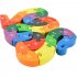 Alphanumeric Cognition Wooden Block Snake Puzzle Kids Educational Jigsaw Puzzle As shown