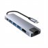 Aluminum Alloy 6 in 1 Usb C Hub Splitter Type c To Hdmi compatible Usb3 0 Adapter Compatible For Macbook Pro Gray