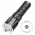 Aluminum Alloy Strong Light Flashlight Type c Rechargeable Super Bright Led Flashligh With Attack Head Flashlight   USB cable  without battery 