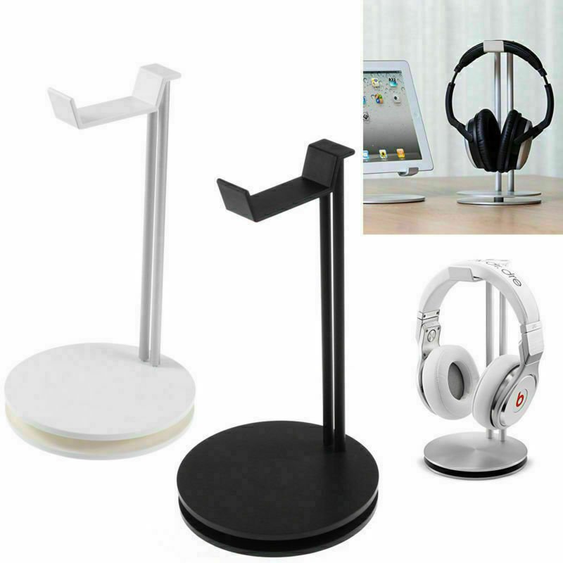 Aluminum Earphone Hanger Headset Holder Headphone Bracket Desk Display Stand white