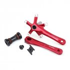 Aluminum Folding Bicycle Hollow One Crank BCD 130mm Folding Bicycle Crank Tooth red Crank 130bcd bottom bracket bb68