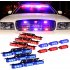 Amber 54 Leds Grille Deck Visor Dash Emergency Strobe Lights For Truck Construction Security Vehicles 3 red lights 3 blue lights
