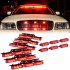 Amber 54 Leds Grille Deck Visor Dash Emergency Strobe Lights For Truck Construction Security Vehicles 3 white lights 3 green lights