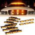 Amber 54 Leds Grille Deck Visor Dash Emergency Strobe Lights For Truck Construction Security Vehicles 6 red lights