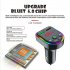 Ambient Light Bluetooth compatible 5 0 Fm Transmitter Car  Mp3  Player Wireless Audio Receiver Handsfree Dual Usb Fast Charger F5 black