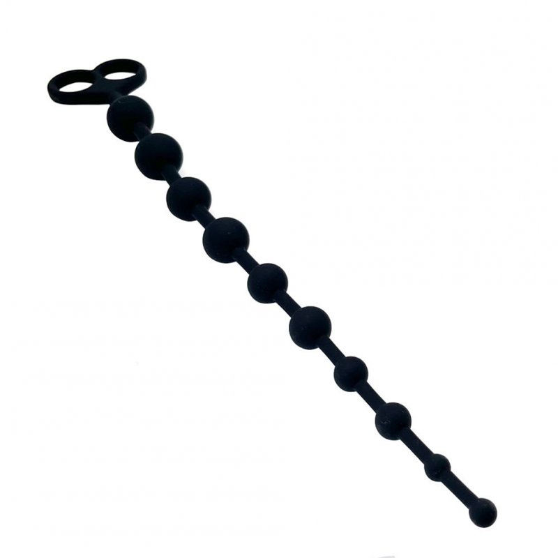 Anal Beads Silicone Anal Plug With 10 Balls, Anal Chain Butt Plug With Safe Pull Ring Anal Butt Plug Adults Erotic Toys For Woman Gay Men Anus Dilator Intimate Goods black