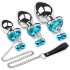 Anal Plug Set Metal Masturbation Sex Toy Men Buttplug Plug Hook with Bell and Crystal Heart Shaped Diamond S belt traction chain