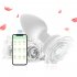 Anal Vibrators Butt Plug 10 Modes Sex Toy Vibrating Rose Remote Control Rose Base Waterproof Silicone Rose Adult Toys Pink APP aluminum foil bag
