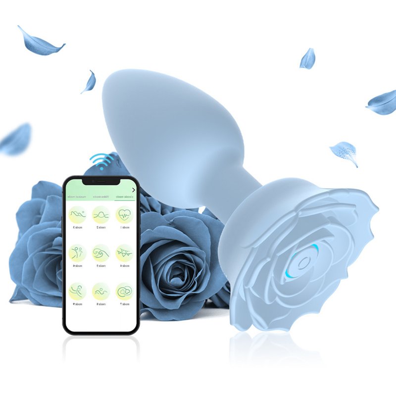 Anal Vibrators Butt Plug 10 Modes Sex Toy Vibrating Rose Remote Control Rose Base Waterproof Silicone Rose Adult Toys