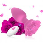 Anal Vibrators Butt Plug 10 Modes Sex Toy Vibrating Rose Remote Control Rose Base Waterproof Silicone Rose Adult Toys