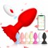Anal Vibrators Butt Plug 10 Modes Sex Toy Vibrating Rose Remote Control Rose Base Waterproof Silicone Rose Adult Toys Purple remote control aluminum foil bag