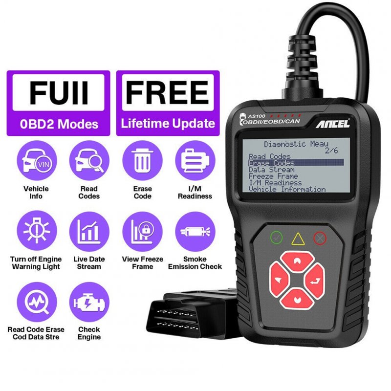 OBD2 Scanner, OBD2 Reader Turn Off Check Engine Light View Freeze