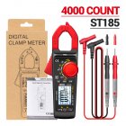Aneng St185 Digital Clamp Meter Multimeter 4000 Counts Auto-ranging Tester Lcd Screen Ac/dc Voltage Current Detection Pen black red