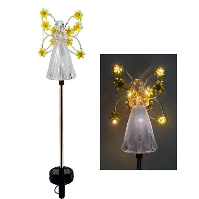 Angel Garden Stake Lights Outdoor Waterproof Solar Lamps with 7 Leds