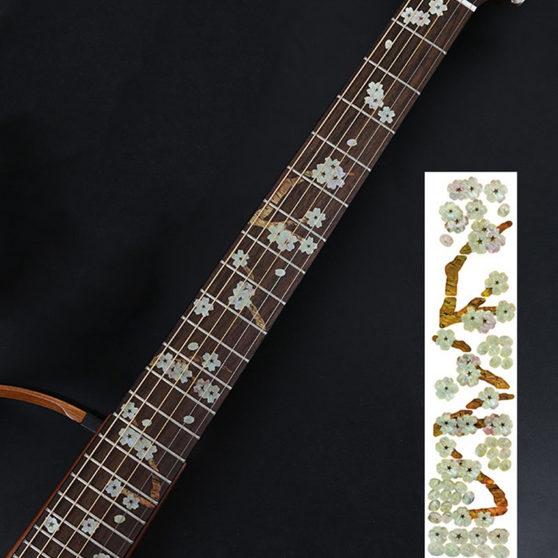 Animal Plant Pattern Guitar Fingerboard Fretboard Stickers Guitar Decals Decoration C  (sakura)