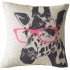 Animal Style Giraffe Pink Glasses Sofa Simple Home Decor Design Throw Pillow Case Decor Cushion Covers Square 18 18 Inch Beige Cotton Blend Linen