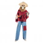 Animated Halloween Decoration Posable Toy Plastic Skeleton Halloween Decor Haunted House Decor With Movable Joints Lighting Eyes