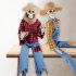 Animated Halloween Decoration Posable Toy Plastic Skeleton Halloween Decor Haunted House Decor With Movable Joints Lighting Eyes matte red plaid