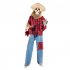 Animated Halloween Decoration Posable Toy Plastic Skeleton Halloween Decor Haunted House Decor With Movable Joints Lighting Eyes matte red plaid