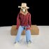 Animated Halloween Decoration Posable Toy Plastic Skeleton Halloween Decor Haunted House Decor With Movable Joints Lighting Eyes matte red plaid