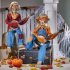 Animated Halloween Decoration Posable Toy Plastic Skeleton Halloween Decor Haunted House Decor With Movable Joints Lighting Eyes matte red plaid