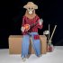 Animated Halloween Decoration Posable Toy Plastic Skeleton Halloween Decor Haunted House Decor With Movable Joints Lighting Eyes matte red plaid