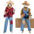 Animated Halloween Decoration Posable Toy Plastic Skeleton Halloween Decor Haunted House Decor With Movable Joints Lighting Eyes matte red plaid
