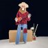 Animated Halloween Decoration Posable Toy Plastic Skeleton Halloween Decor Haunted House Decor With Movable Joints Lighting Eyes matte red plaid