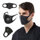 Anti Dust Mask Anti PM2.5 Pollution Face Mouth Respirator Black Breathable Valve Mask Filter 3D Mouth Cover black_3 pcs