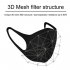 Anti Dust Mask Anti PM2 5 Pollution Face Mouth Respirator Black Breathable Valve Mask Filter 3D Mouth Cover black 3 pcs