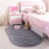 Anti Slip Oval Shape Plush Carpet Mat for Living Room Tea Table Bedroom blue 60 90cm hair height 2 5cm