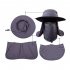 Anti UV Fashion Summer Outdoor Waterproof Fishing Hat Dark gray One size