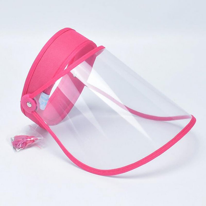 Anti-droplet Empty Top Hat Safety Face Protector Proof Anti-Spitting Cover Cap Rose red