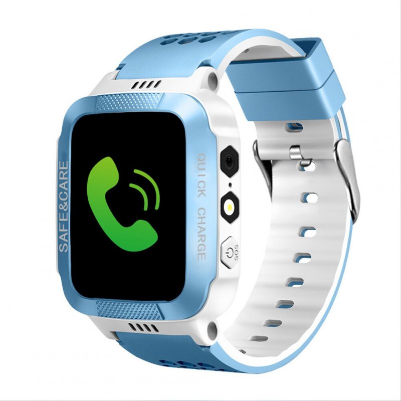 Anti-lost Child Kid Smartwatch Positioning GPS Wristwatch Track Location SOS Call Safe Care Y21 button version black and blue