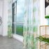 Anti mosquito Drapes Banana Leaf Printing Tulle Curtain for Living Room Bedroom Window Decoration 100 200cm Coffee 1m wide x 2m high