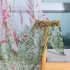 Anti mosquito Window Curtain with Butterfly Branch Pattern Translucent Tulle for Living Room Balcony blue W 100cm   H 200cm rod