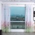 Anti mosquito Window Curtain with Butterfly Branch Pattern Translucent Tulle for Living Room Balcony blue W 100cm   H 200cm rod