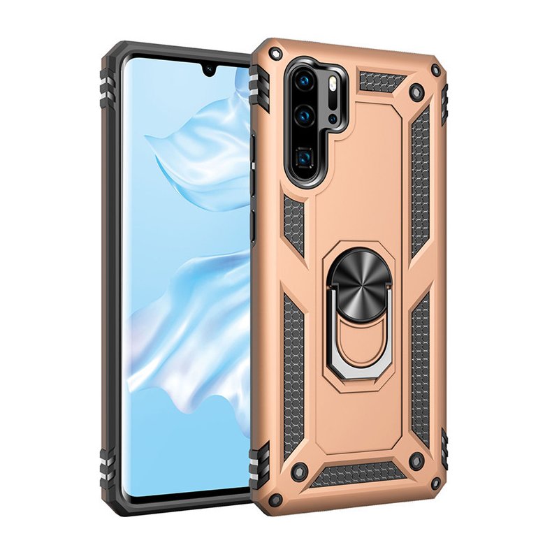 Anti-proof Phone Case Magnetic Car Phone Holder Case Cover for P30 pro Gold_Huawei P30 pro