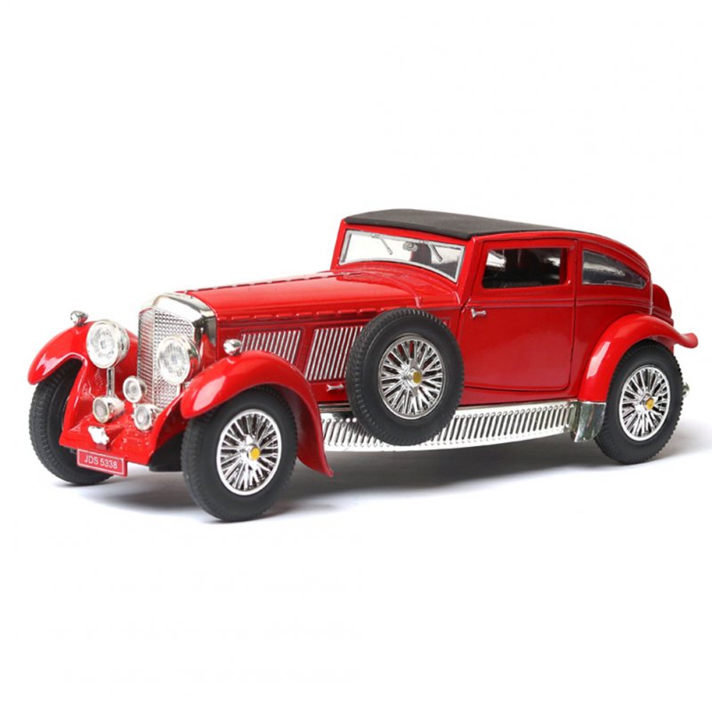 Antique Light Sound Pull Back Car Modeling Toy for Bentley 8L Collection(Box Packing) red