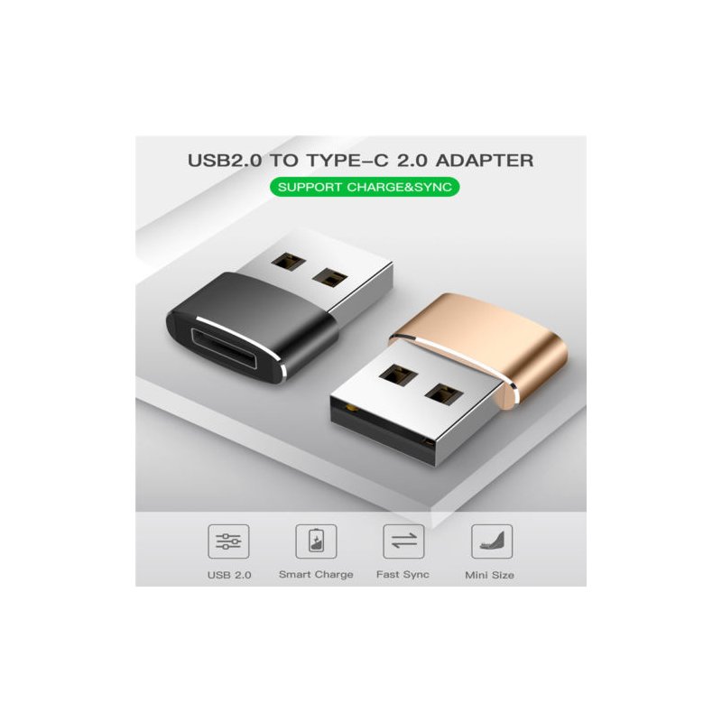 USB-C Male Type C to USB Adapter 2.0 A Female Data Converter Connector Adapter 