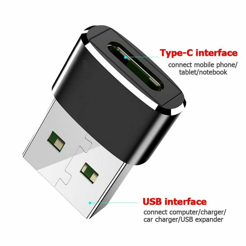 USB-C Male Type C to USB Adapter 2.0 A Female Data Converter Connector Adapter 